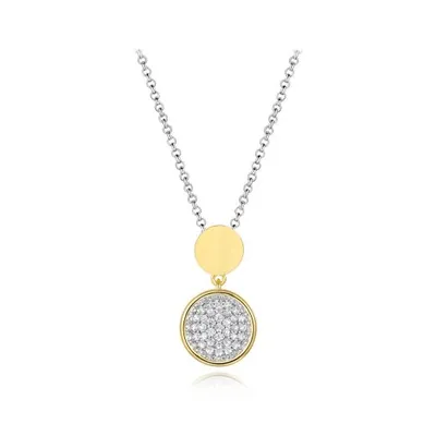 Sterling Silver Yellow Plated Cubic Zirconia Pendant