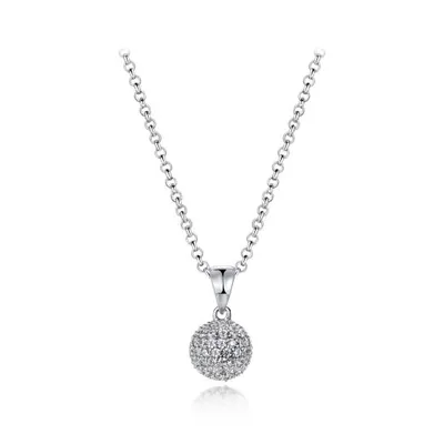 Sterling Silver Cubic Zirconia 8mm Ball Pendant