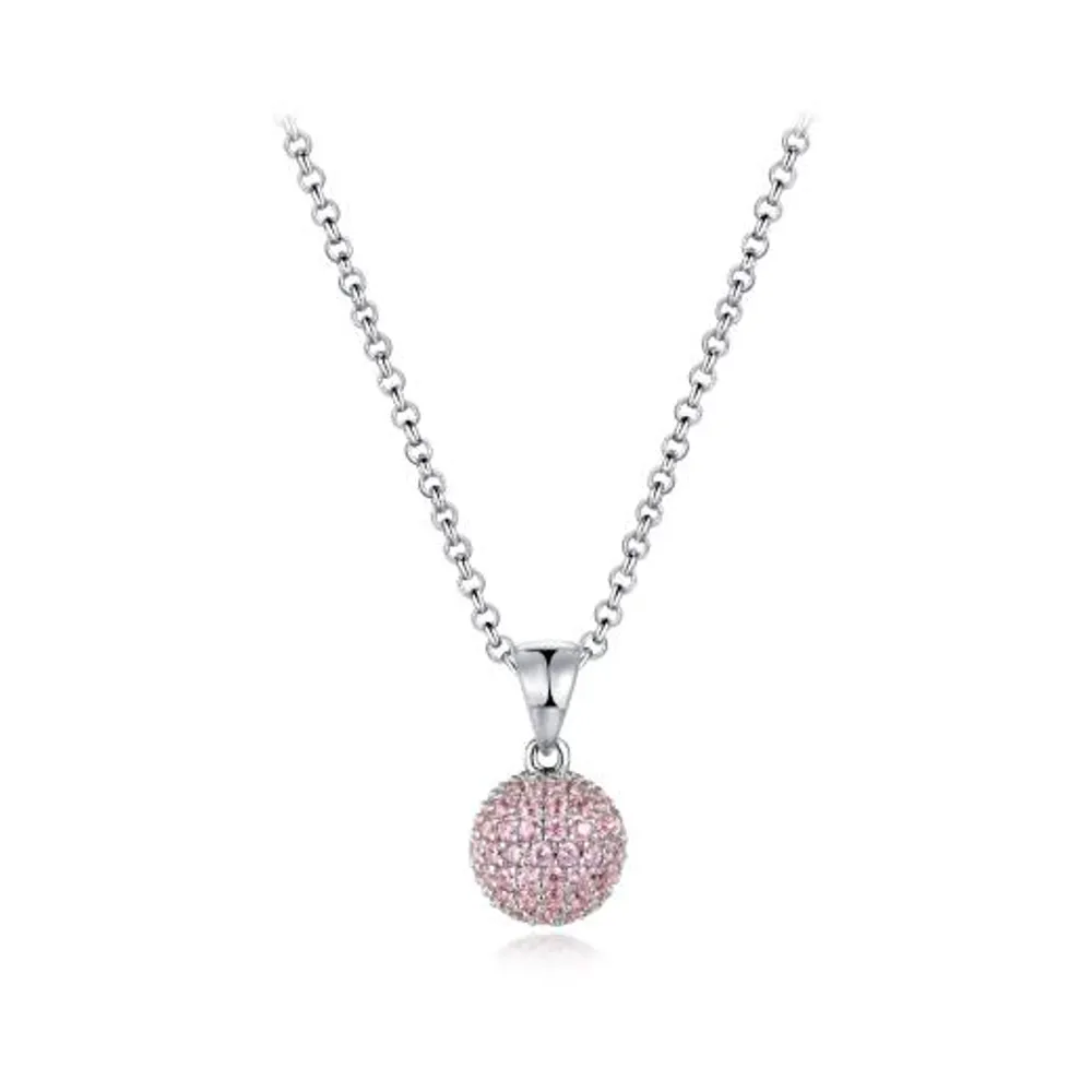 Sterling Silver Cubic Zirconia 8mm Ball Pendant