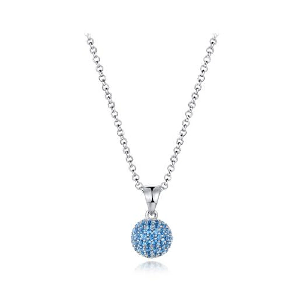 Sterling Silver Cubic Zirconia 8mm Ball Pendant