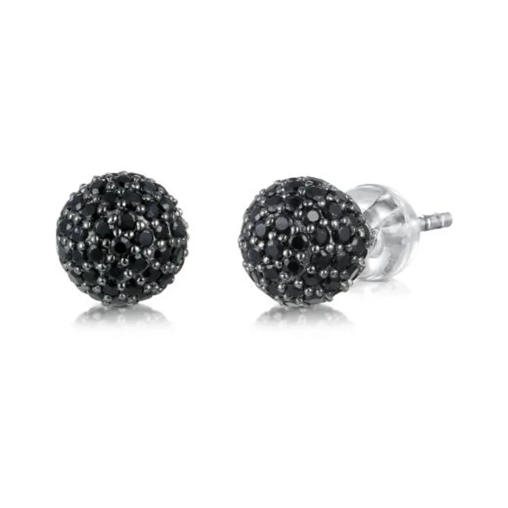 Sterling Silver Cubic Zirconia 7mm Ball Earrings