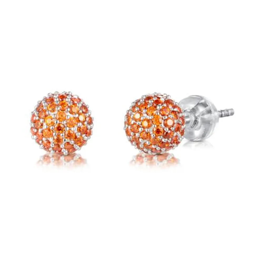 Sterling Silver Cubic Zirconia 7mm Ball Earrings