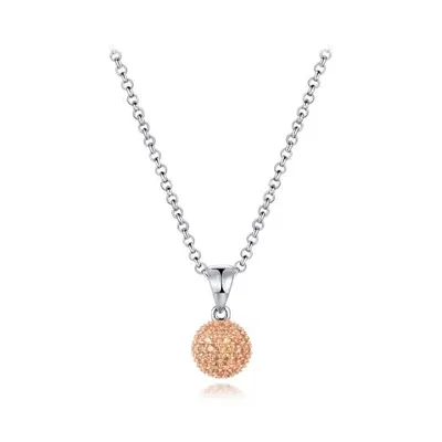 Sterling Silver Champagne Cubic Zirconia 8mm Ball Pendant