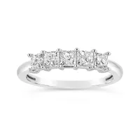 10K White Gold Princess Cut Diamond Band 1.00CTW I2/HI