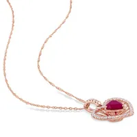 Julianna B 14K Rose Gold Ruby & Diamond Pendant