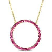 Julianna B 10K Yellow Gold Created Ruby Pendant