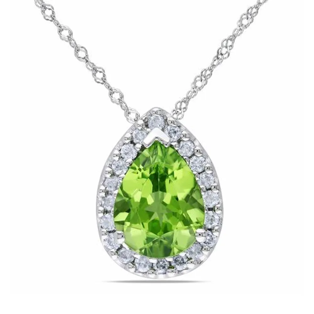 Julianna B 14K White Gold Peridot & Diamond Pendant