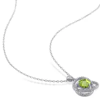 Julianna B Sterling Silver Peridot & Diamond Pendant