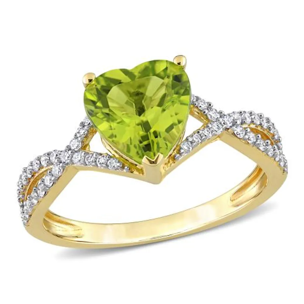 Julianna B 14K Yellow Gold Peridot & Diamond Ring