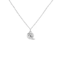 10K White Gold 18" Ball Diamond Cut Necklace