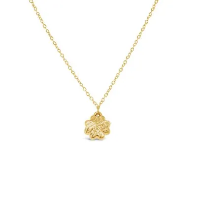 10K Gold 18" Clover Diamond Cut Necklace