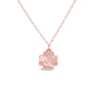 10K Rose Gold 18" Clover Diamond Cut Necklace