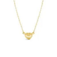 10K Gold 18" Heart Diamond Cut Necklace