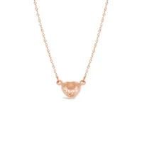 10K Rose Gold 18" Heart Diamond Cut Necklace