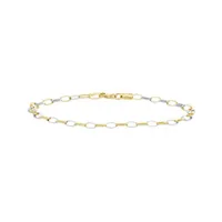 10K Yellow and White Gold 7.25" Rolo Chain Bracelet