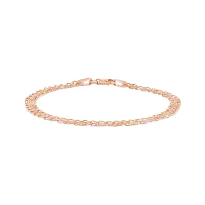 10K Tri-Colour Gold 7.5" Weaving Chain Bracelet