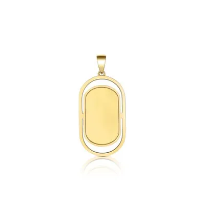 10K Yellow Gold Signature Dog Tag Pendant