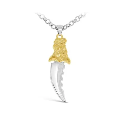 Sterling Silver Sawtooth Dagger Pendant with 24" Rolo Chain