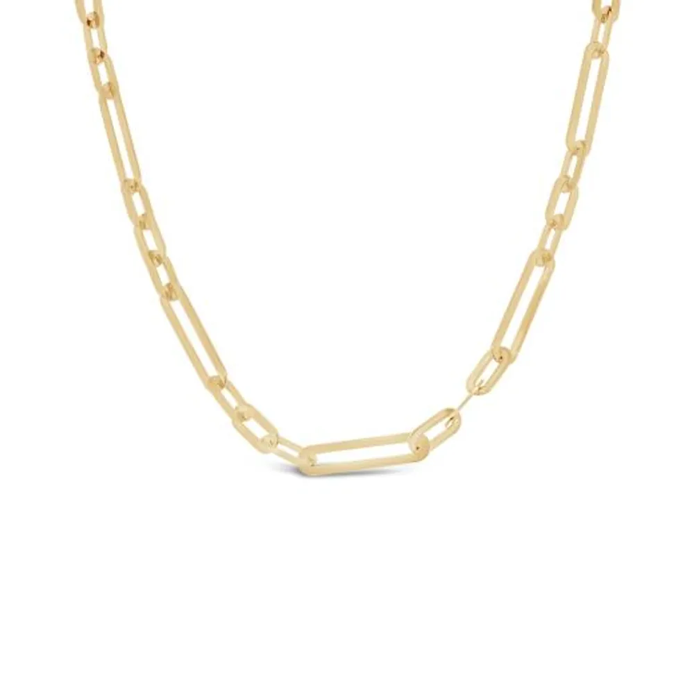 10K Yellow Gold 17" Paperclip Necklace