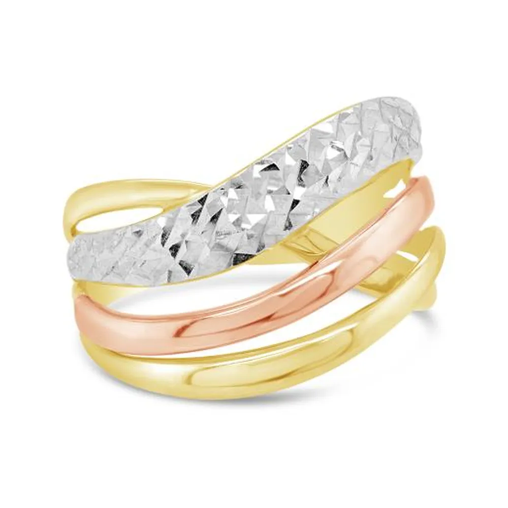 10K Tri-Gold Crossover Ring