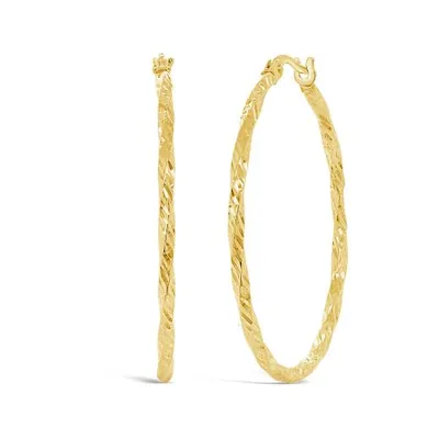 10K Yellow Gold 30mm Twisted Hoops