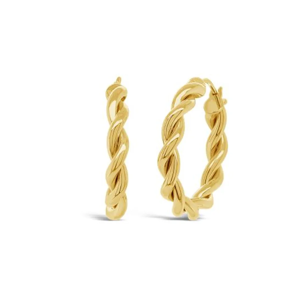 10K Yellow Gold Torchon Two Tubes Hoops