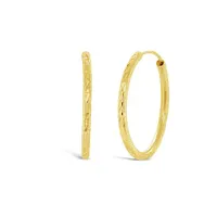 10K Yellow Gold Diamond Cut Endless Hoops