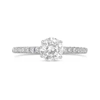 14K Yellow & White Gold 1.25CTW Diamond Solitaire with Side Accents Ring