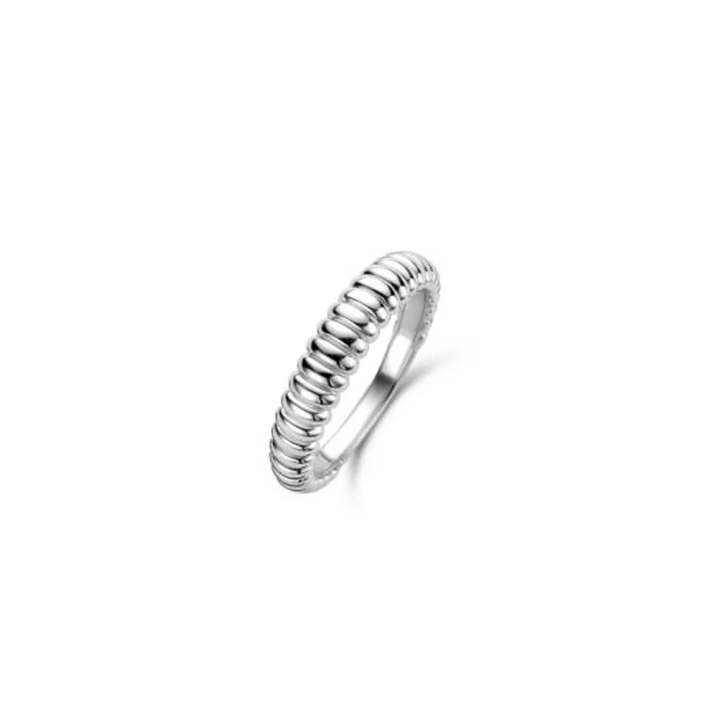 Ti Sento Unique Rib Silver-Tone Ring