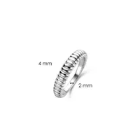 Ti Sento Unique Rib Silver-Tone Ring