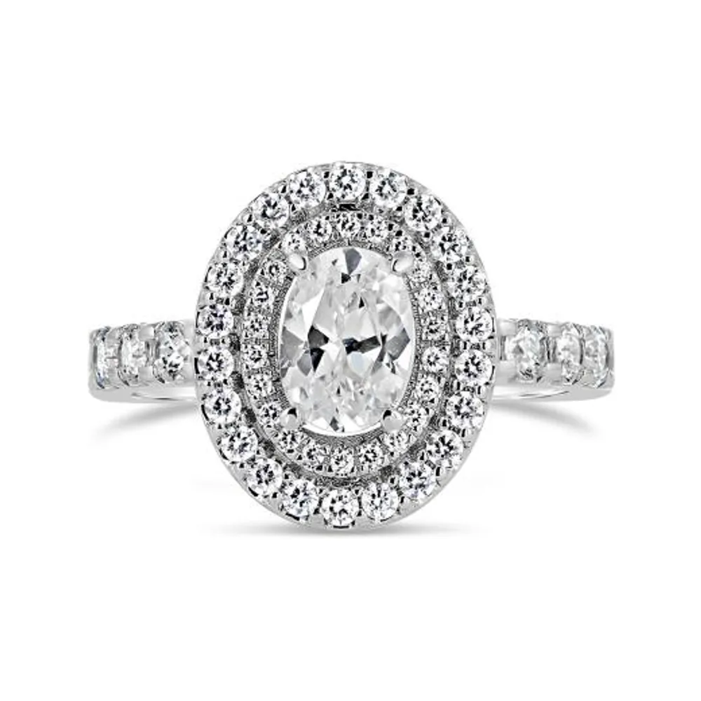 Glacier Fire 14K White Gold Oval Bridal Ring 1.44CTW I1/IJ