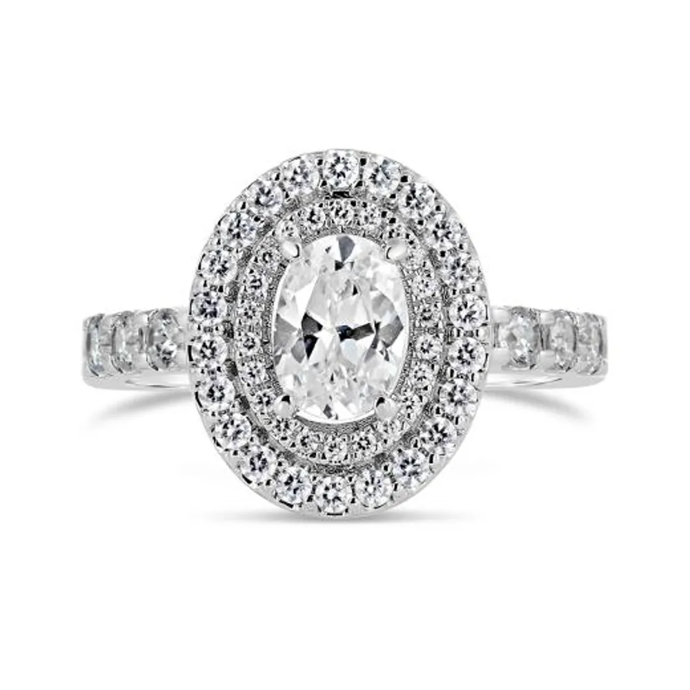 Glacier Fire 14K White Gold Oval Bridal Ring 1.44CTW I1/IJ