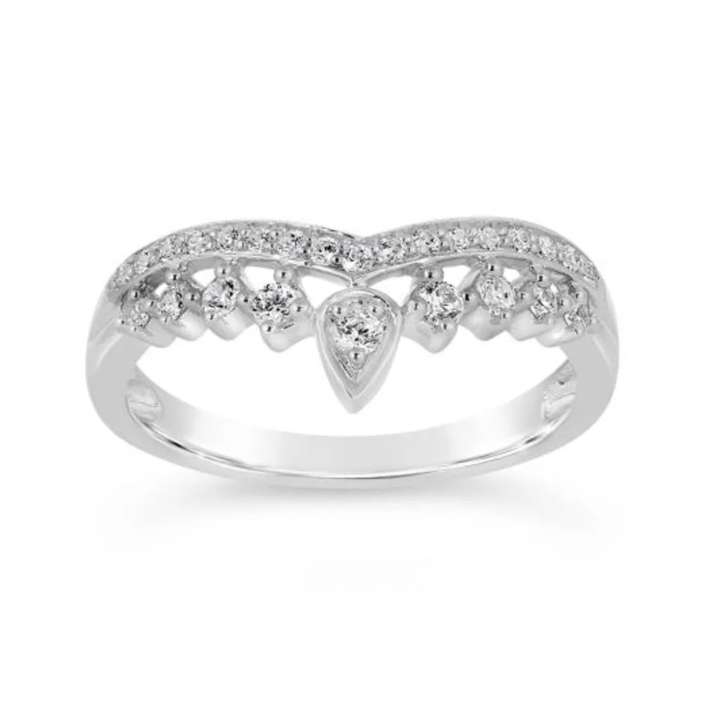 14K White Gold 0.25CTW Contour Band