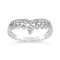 14K White Gold 0.25CTW Contour Band