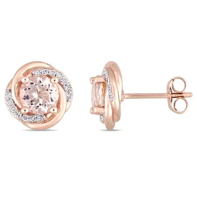 Julianna B 10K Rose Gold Morganite & Diamond Earrings