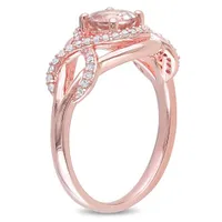 Julianna B Sterling Silver Morganite & Diamond Ring