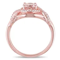 Julianna B Sterling Silver Morganite & Diamond Ring