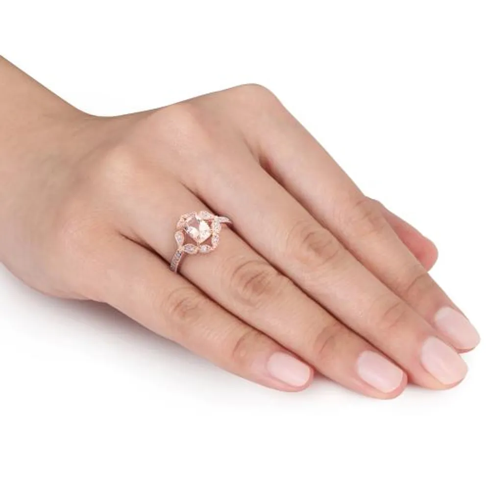 Julianna B 10K Rose Gold Morganite & Diamond Ring