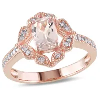 Julianna B 10K Rose Gold Morganite & Diamond Ring