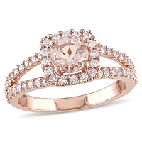 Julianna B 14K Rose Gold Morganite & Diamond Ring