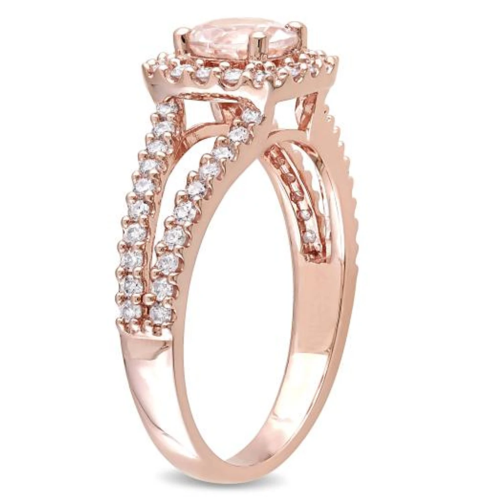Julianna B 14K Rose Gold Morganite & Diamond Ring