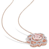 Julianna B 14K Rose Gold Morganite & Diamond Necklace