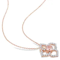 Julianna B Sterling Silver Morganite & White Topaz Necklace