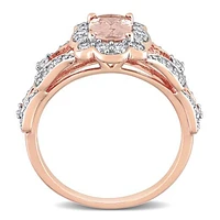 Julianna B 10K Rose Gold Morganite & Diamond Ring