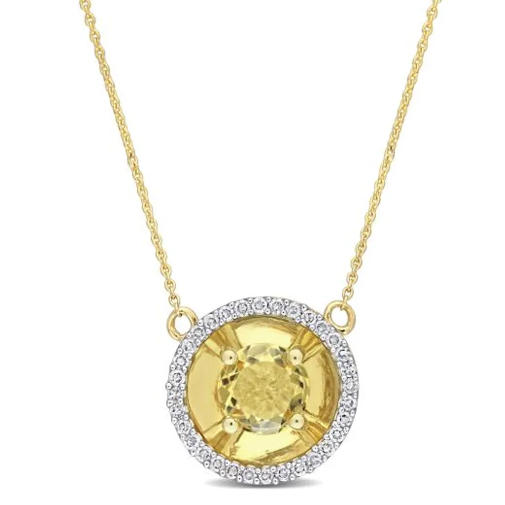 Julianna B 10K Yellow Gold Citrine & Diamond Fashion Pendant