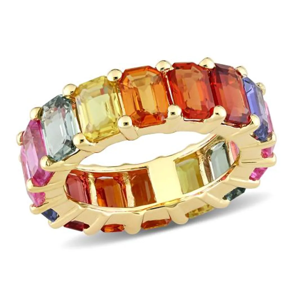 Julianna B 14K Yellow Gold Multi Colour Sapphire Eternity Ring