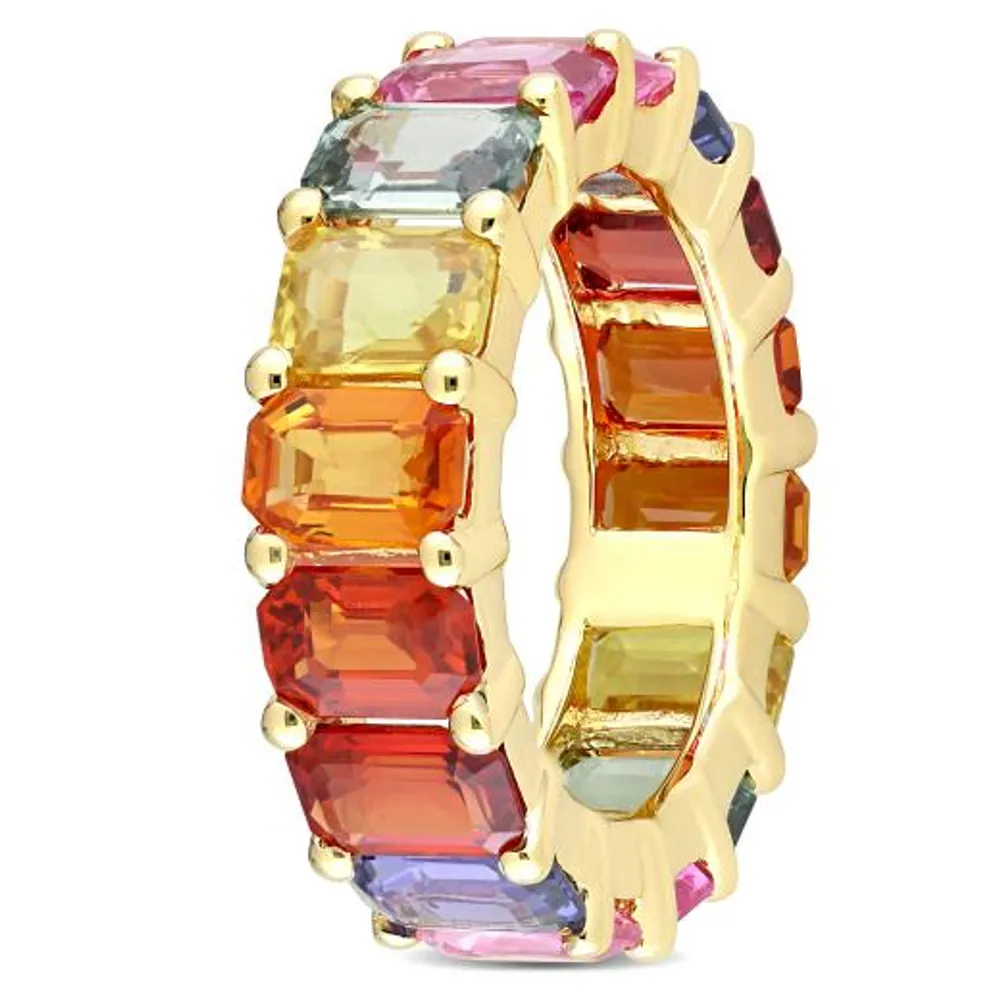 Julianna B 14K Yellow Gold Multi Colour Sapphire Eternity Ring