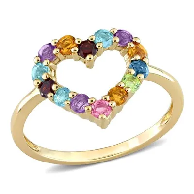 Julianna B 10K Yellow Gold Multi Gemstone Heart Ring