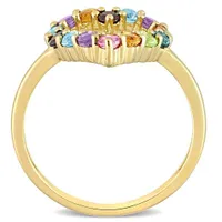 Julianna B 10K Yellow Gold Multi Gemstone Heart Ring