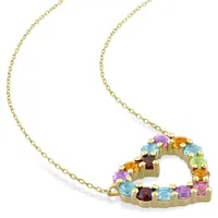 Julianna B 10K Yellow Gold Multi Gemstone Heart Necklace